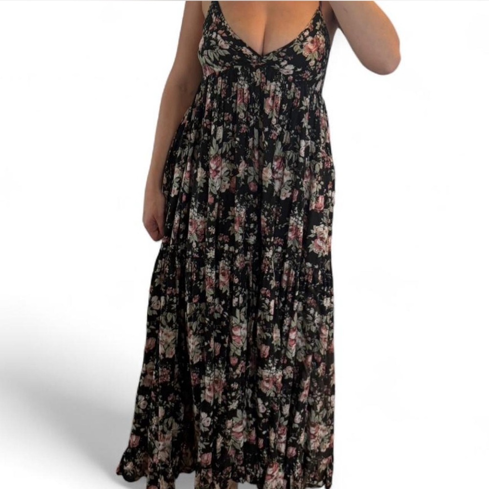 Lani Black Floral Maxi Dress